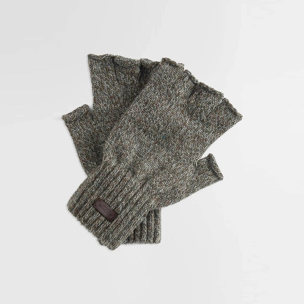 BARBOUR Heath Fingerless Wool Gloves in Green