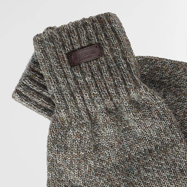 BARBOUR Heath Fingerless Wool Gloves in Green