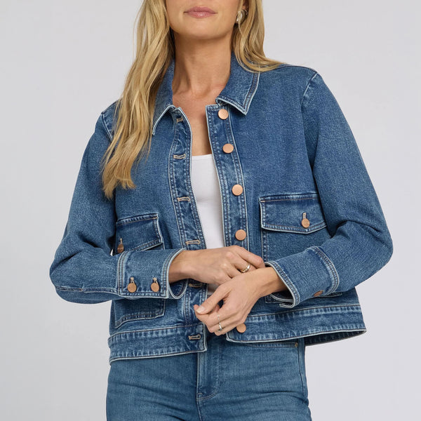 NYDJ Denim Jacket with Oversized Pockets in Salton