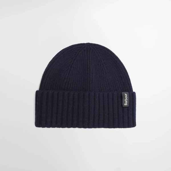 BARBOUR Danforth Knitted Beanie Hat in Navy