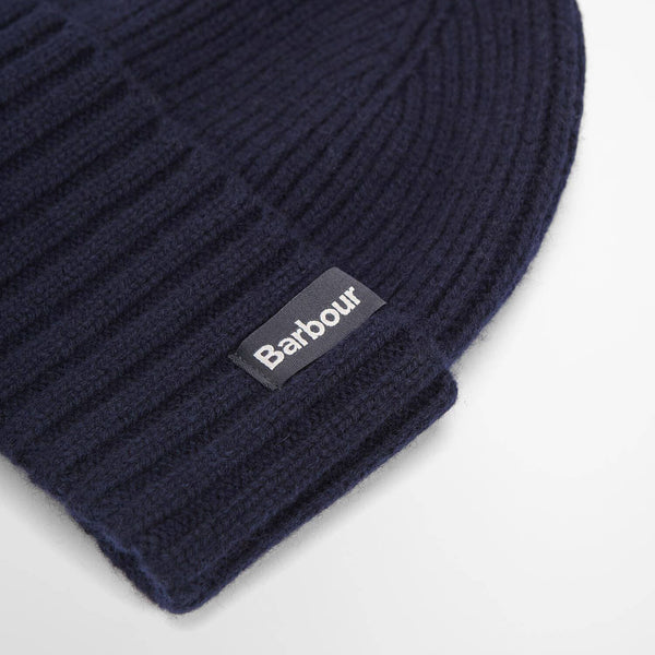 BARBOUR Danforth Knitted Beanie Hat in Navy