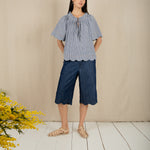 BONTE Milla Gingham Top in Navy