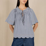 BONTE Milla Gingham Top in Navy