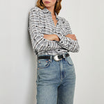 RAILS Milo L/S Shirt in Stone Flocked Daisies