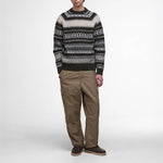BARBOUR Hase Brushed Fair Isle Crew Neck in Olive/Ink