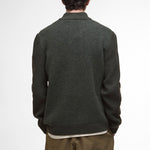 BARBOUR Milburn Half Zip Jumper in Dark/Olive