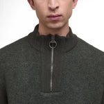 BARBOUR Milburn Half Zip Jumper in Dark/Olive