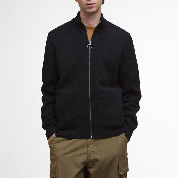 BARBOUR Milburn Zip Through Jumper in Black