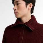 BARBOUR Riggbay Knitted Half Zip Jumper in Chestnut