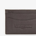 BARBOUR Amble Leather Card Holder in Dark Brown