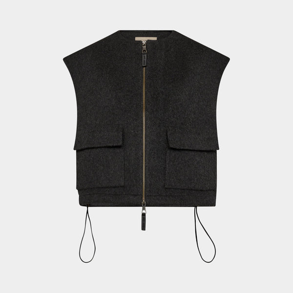 MOS MOSH MMElise Loisa Wool Vest in Phantom