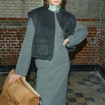 MOS MOSH MMElise Loisa Wool Vest in Phantom