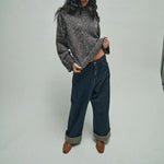 HEYANNO MMHHope Turn-Up Jeans in Dark Blue