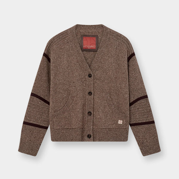 HEYANNO MMHLight Silk Cardigan in Major Brown
