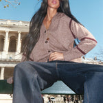 HEYANNO MMHLight Silk Cardigan in Major Brown