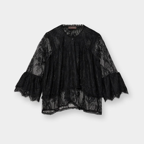 HEYANNO MMHNeat Lace Blouse in Black