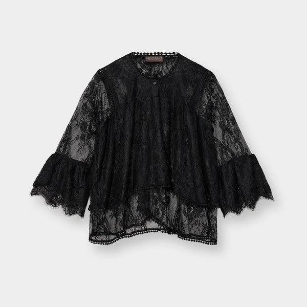 HEYANNO MMHNeat Lace Blouse in Black