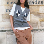 HEYANNO MMHVictory Knit Waistcoat in Grey Melange
