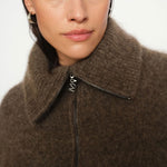 MOS MOSH MMHulda Knit Zip Cardigan in Bracken