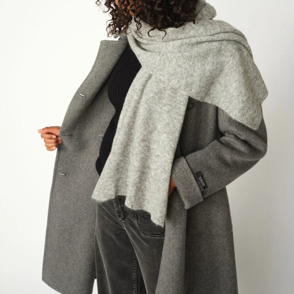 MOS MOSH MMMape Knit Scarf in Grey Melange