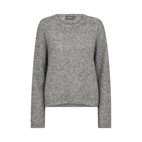 MOS MOSH MMMape O-Neck Knit in Grey Melange