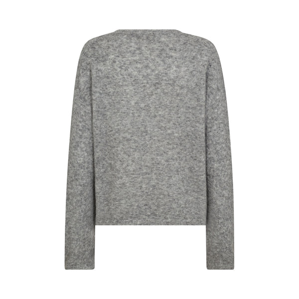 MOS MOSH MMMape O-Neck Knit in Grey Melange