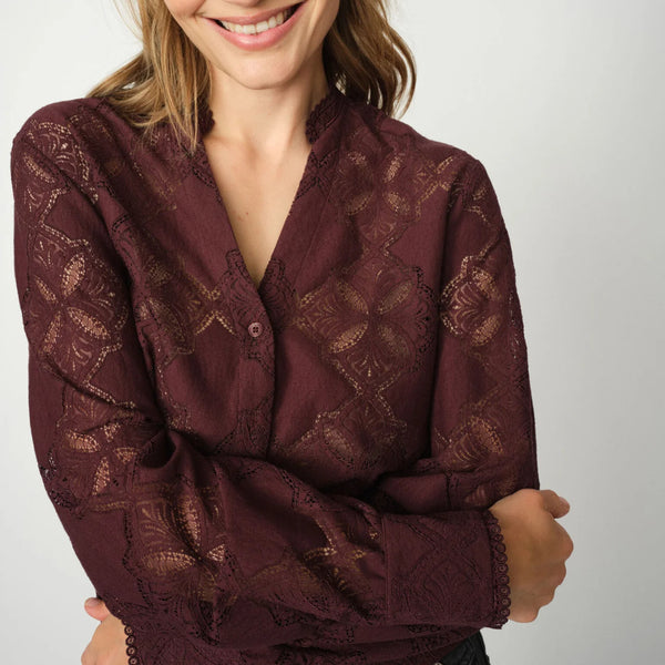 MOS MOSH MMMonia Yen Lace Shirt in Fudge