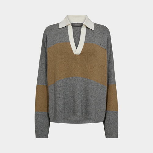 MOS MOSH MMWylie Tani Bold Stripe Knit in True Camel