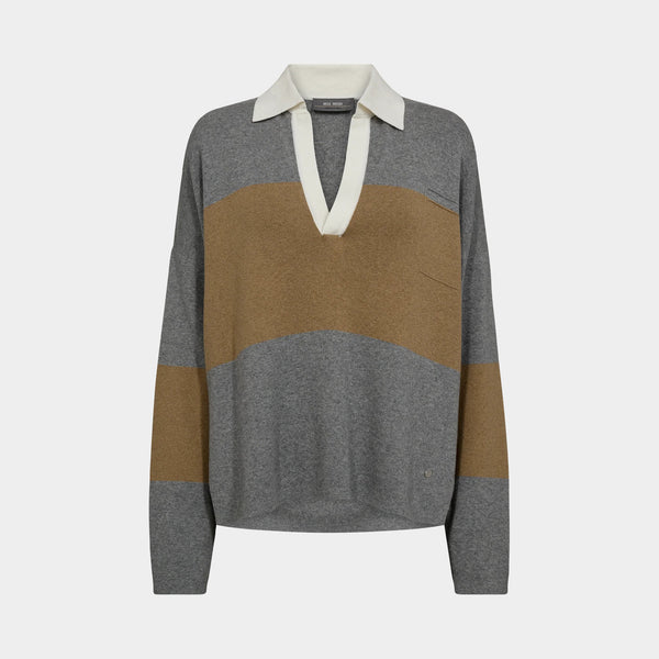 MOS MOSH MMWylie Tani Bold Stripe Knit in True Camel