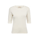 MOS MOSH MMMali Round Neck 3/4 Sleeve T-Shirt in Ecru