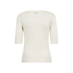 MOS MOSH MMMali Round Neck 3/4 Sleeve T-Shirt in Ecru