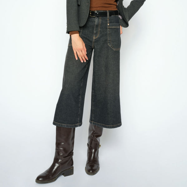 MOS MOSH MMCulotte Juventus Wide Leg Jeans in Black