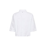 MOS MOSH MMMaxime Nylah Stripe Oversize Cropped Shirt in Bright White