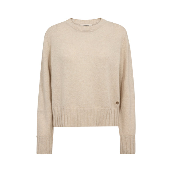 MOS MOSH MMMoria Cashmere Crewneck Jumper in Oxford Tan