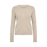 MOS MOSH MMAliz Caliz Long Sleeve Henley T-Shirt in Oxford Tan