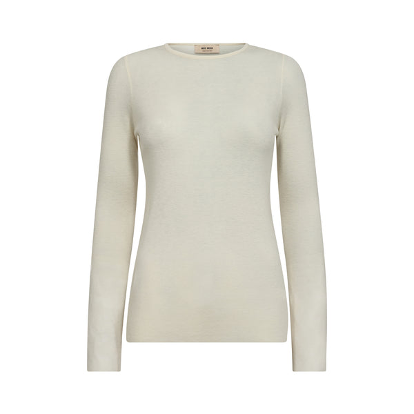 MOS MOSH MMBouch Round Neck Wool Jumper in Ecru