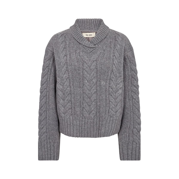 MOS MOSH MMGodinaz Oversize Rollneck Wool Jumper in Thunderstorm