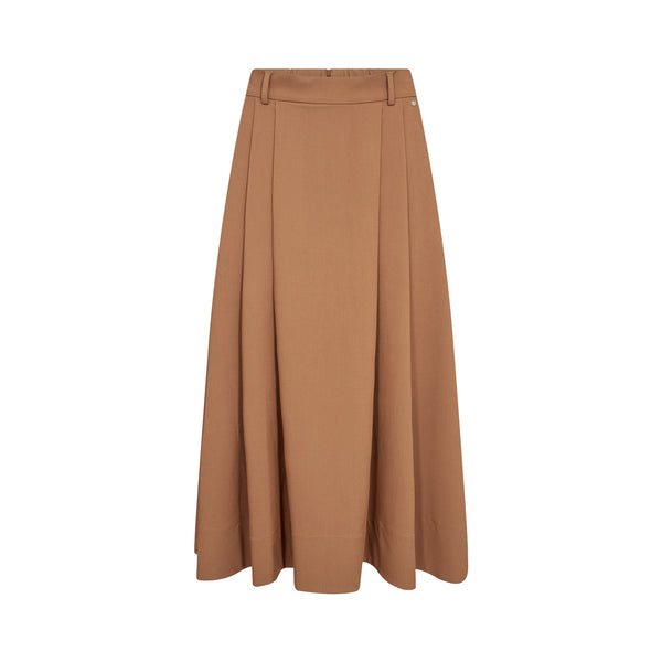 MOS MOSH MMKit Sato Midi Skirt  in Dark Camel