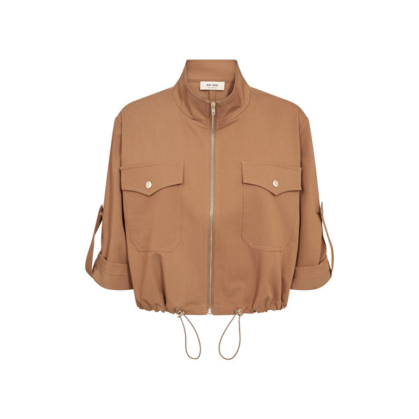 MOS MOSH MMAndrea Sato Short Bomber Jacket in Dark Camel