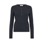 MOS MOSH MMAliz Caliz Long Sleeve Henley T-Shirt in Salute Navy