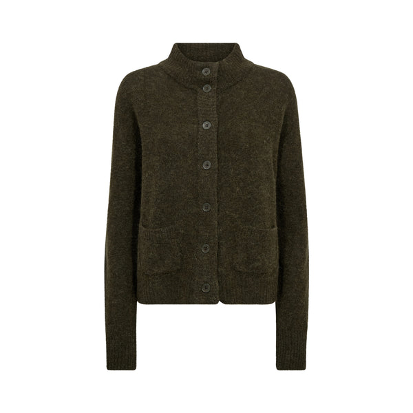 MOS MOSH MMMape Wool & Mohair Button Cardigan in Rosin