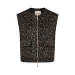 MOS MOSH MMElise Leopard Print Gilet in Black