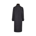 MOS MOSH MMAlva Loisa Mock Neck Long Coat in Anthracite