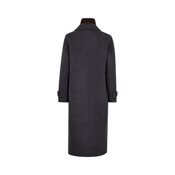 MOS MOSH MMAlva Loisa Mock Neck Long Coat in Anthracite