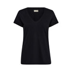 MOS MOSH MMArden Organic V-Short Sleeve T-Shirt in Black