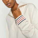 MOS MOSH MMGeorgia Long Sleeve Zip Sweatshirt in Ecru