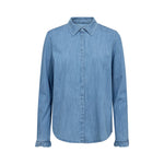 MOS MOSH MMMattie Flip Denim Shirt in Mid Blue