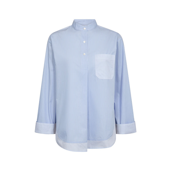MOS MOSH MMBronwyn Stripe Shirt in Brunnera Blue