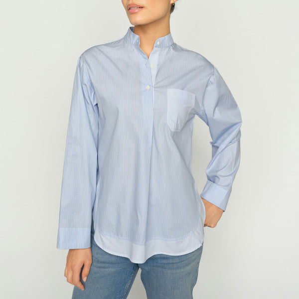 MOS MOSH MMBronwyn Stripe Shirt in Brunnera Blue
