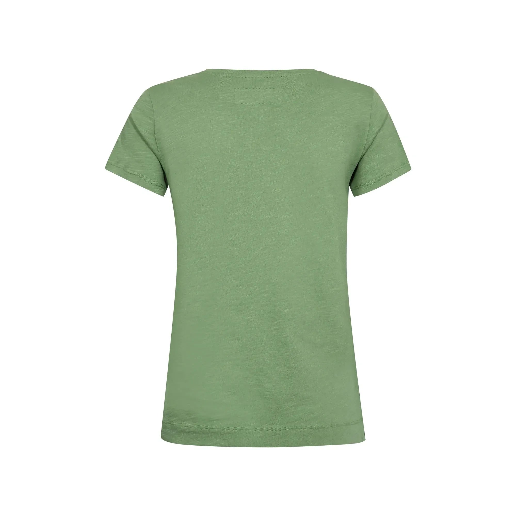 MOS MOSH MMArden Organic V-Short Sleeve T-Shirt in Turf Green